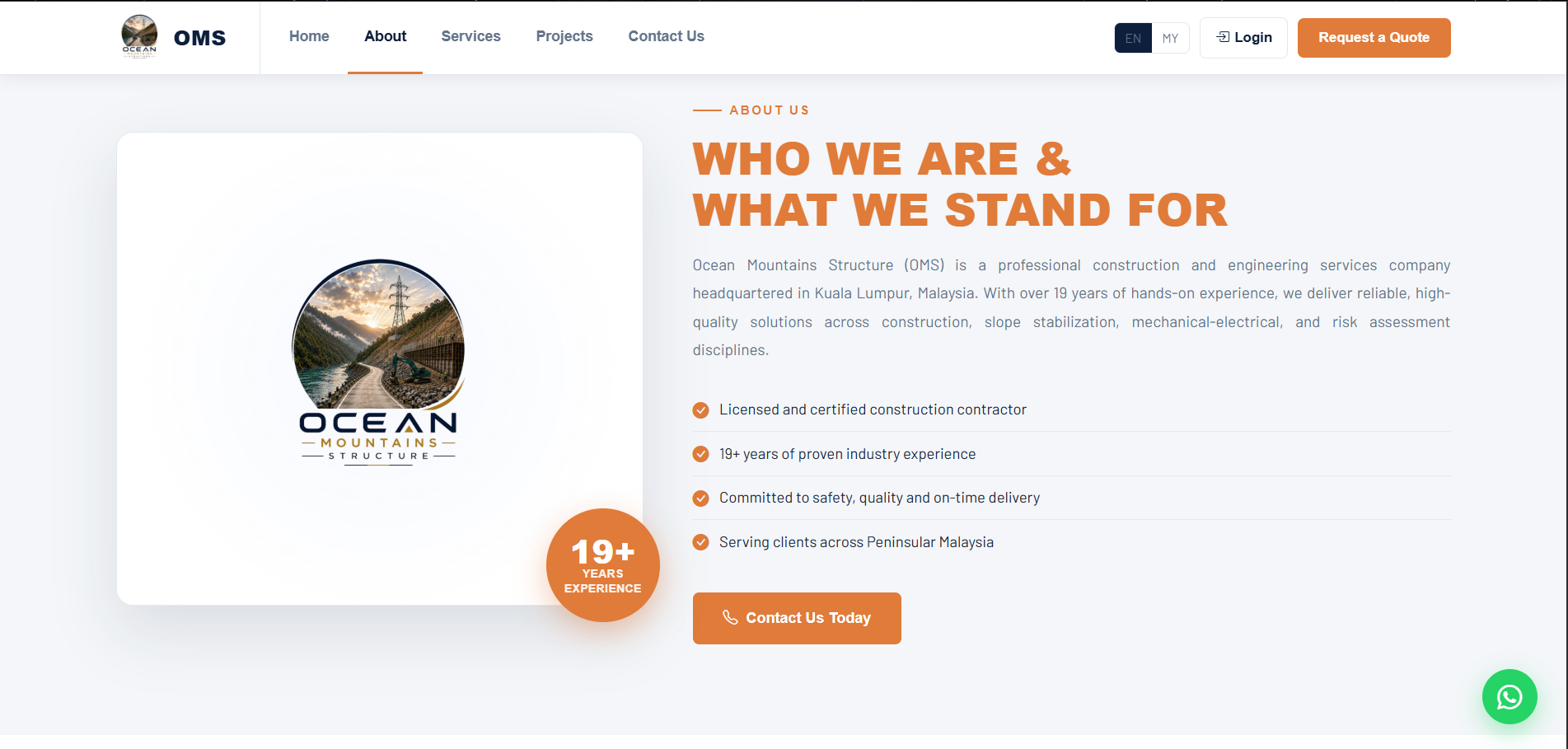 construction & engineering company website