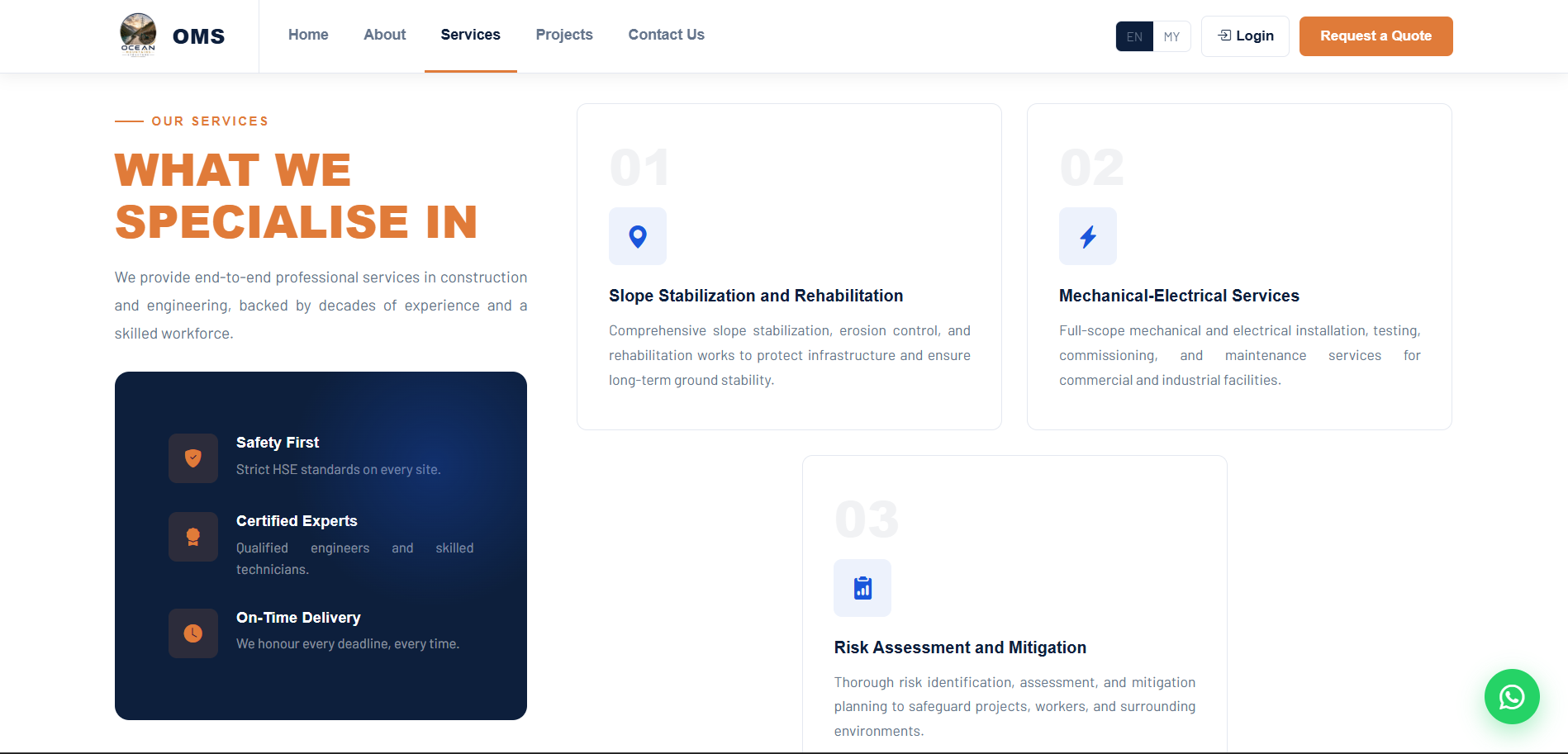 construction & engineering company website